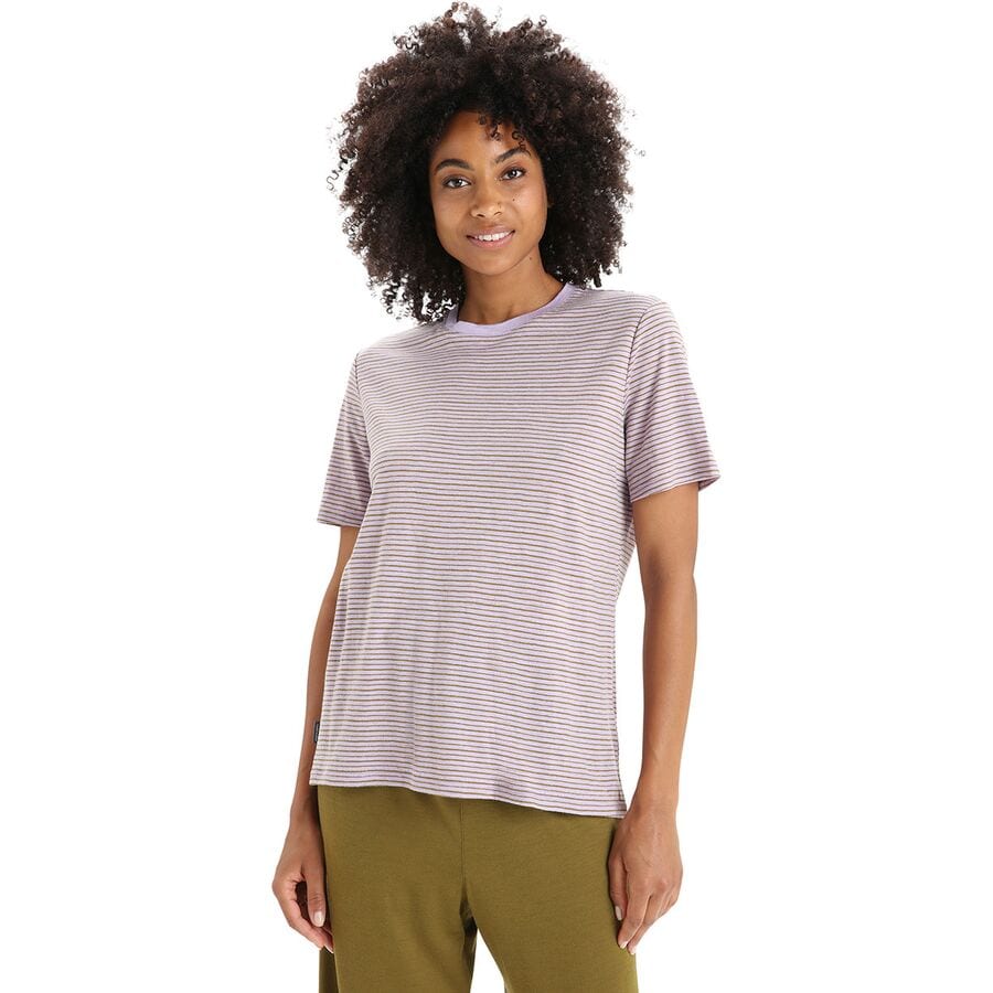 Merino Linen Short-Sleeve Stripe T-Shirt - Women's