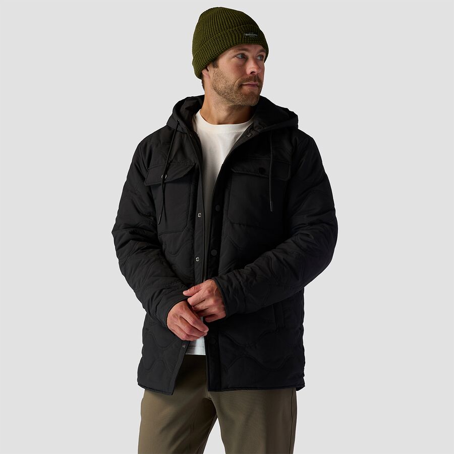 Quilted Hooded Snap Jacket - Men's