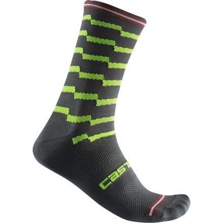 Castelli - Unlimited 18 Sock - Dark Gray/Electric Lime