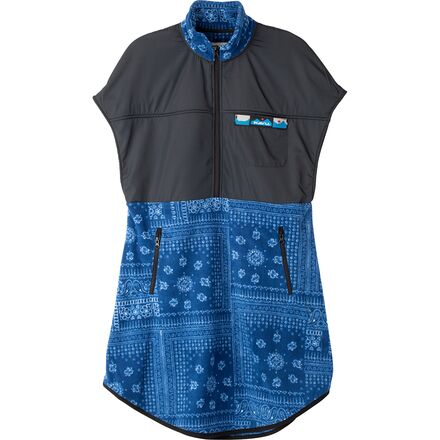 KAVU - Neve Fleece Cape Dress - Women's - Blue Bandana