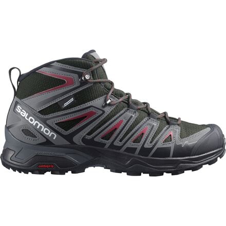 Salomon - X Ultra Pioneer Mid CSWP Hiking Boot - Men's - Peat/Quiet Shade/Biking Red