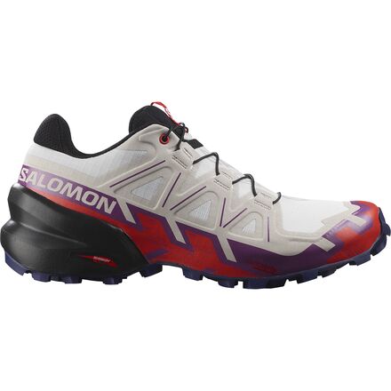 Salomon - Speedcross 6 Wide Trail Running Shoe - Women's - White Sparkling Grape Fiery Red