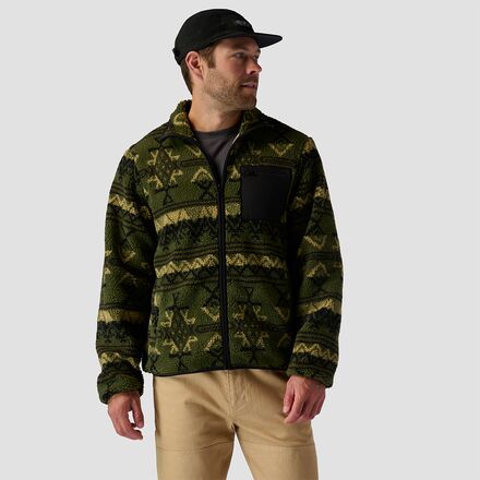 Stoic - High Pile Printed Fleece Jacket - Men's - Agave Green Print