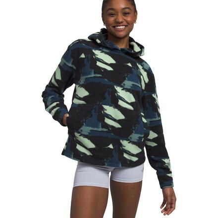 The North Face - Pali Pile Fleece Hoodie - Women's - Misty Sage Abstract Geology Print