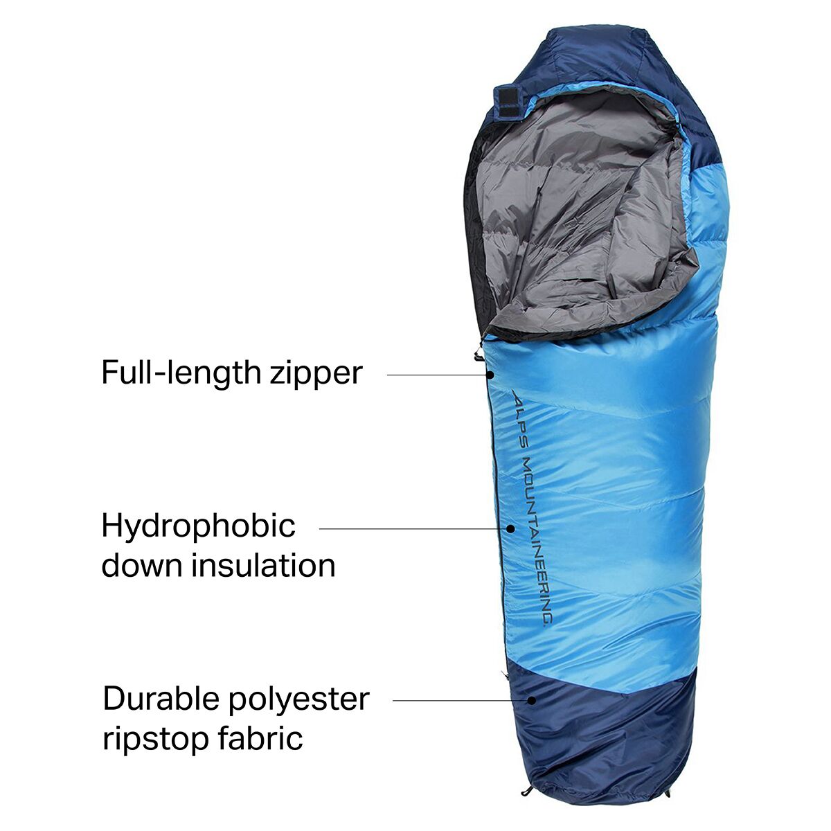 ALPS Mountaineering Quest 20 Sleeping Bag 20F Down Hike & Camp
