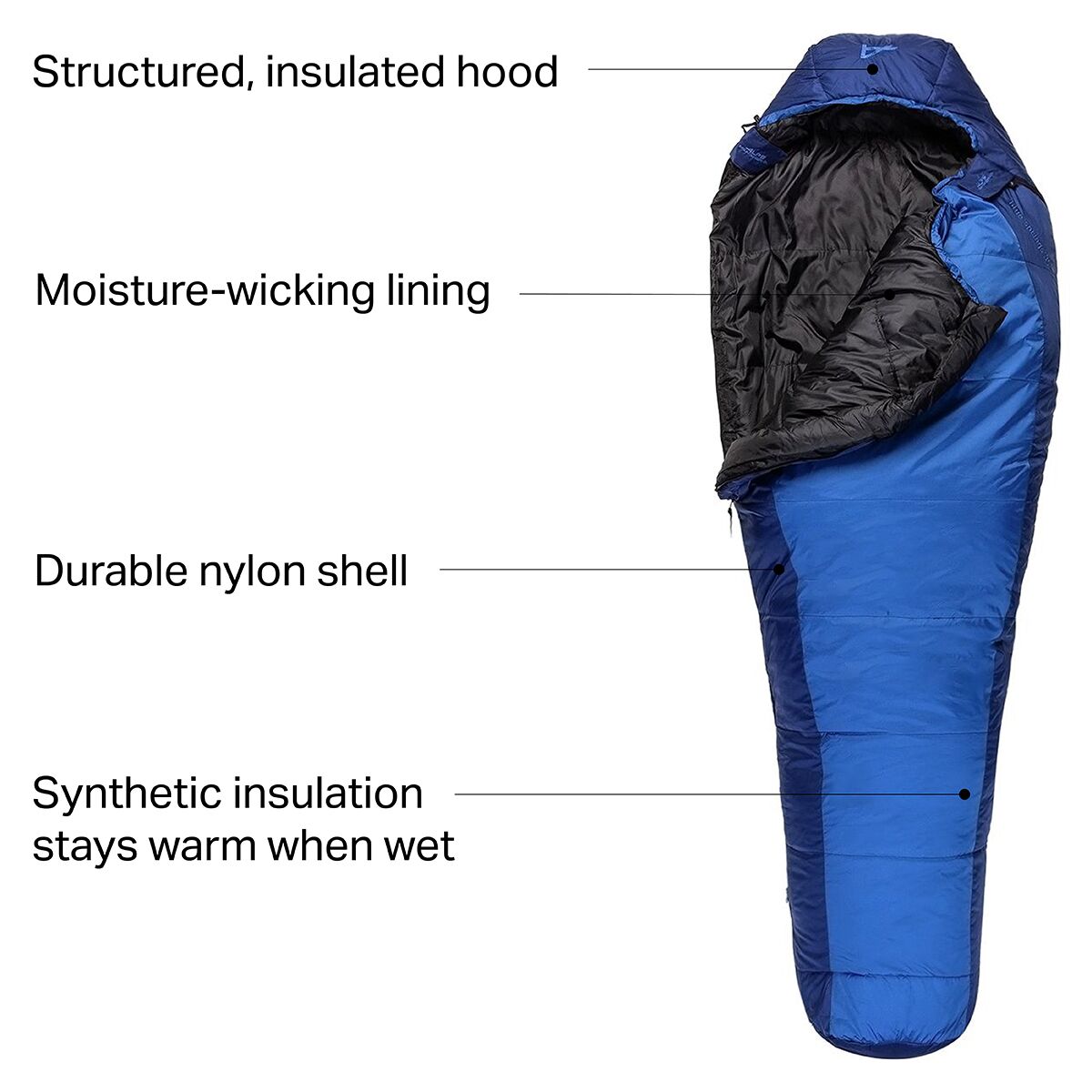 ALPS Mountaineering Blue Springs Sleeping Bag 35F Synthetic Hike & Camp