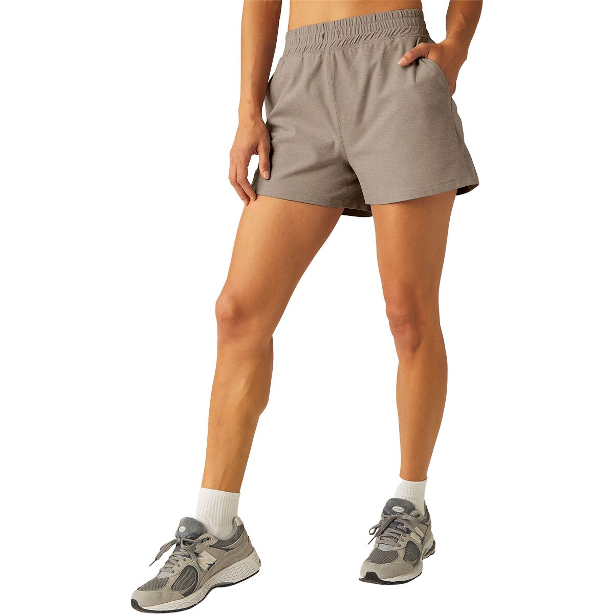 Peach and black yoga women’s shorts. main image 1