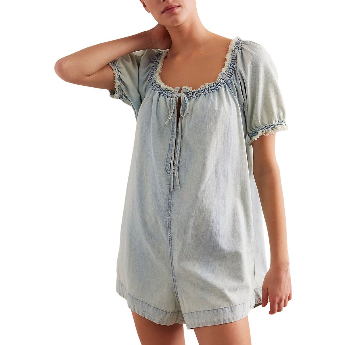 Sweetheart Ruched Babydoll Romper