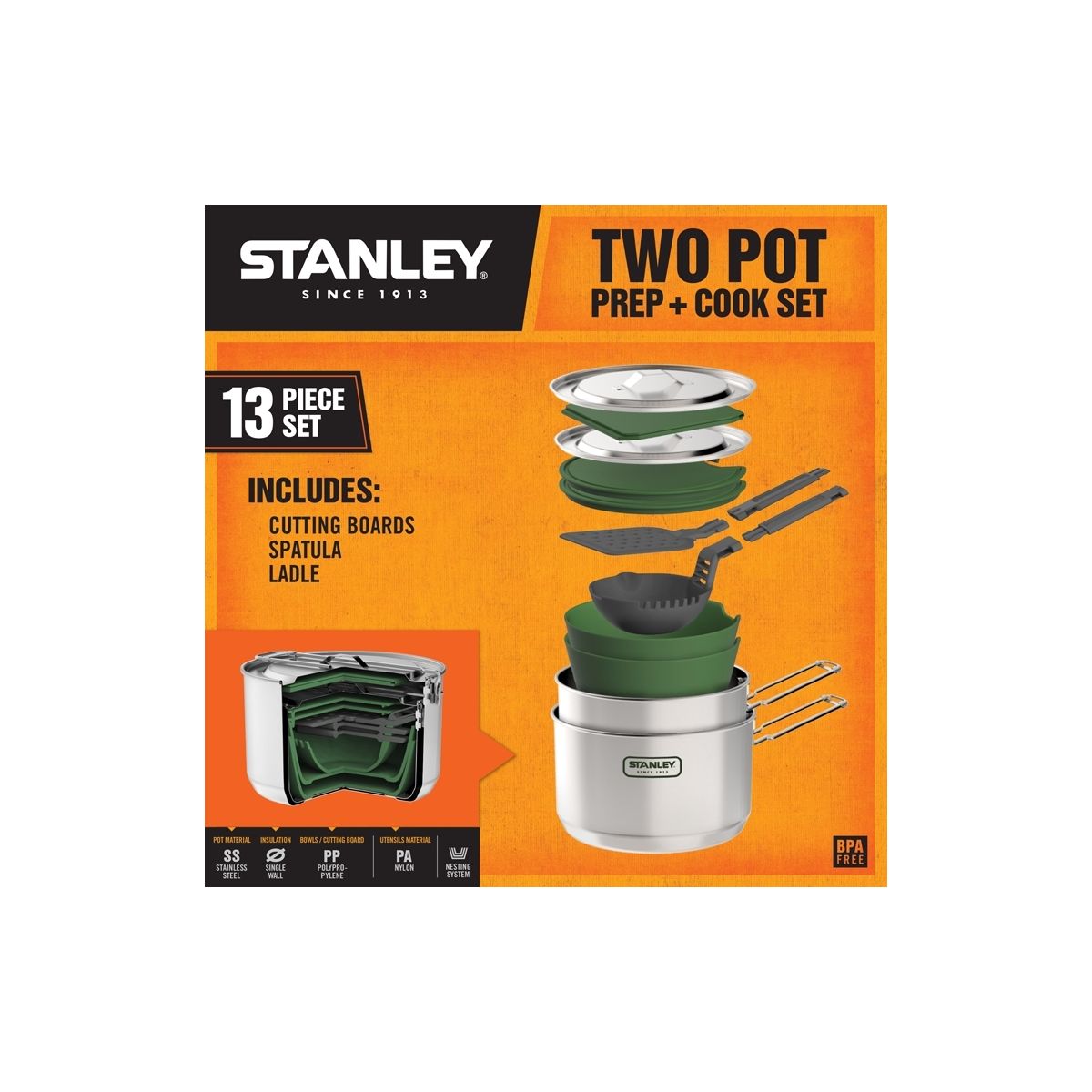 Stanley Adventure 2 Pot Prep & Cook Set Hike & Camp