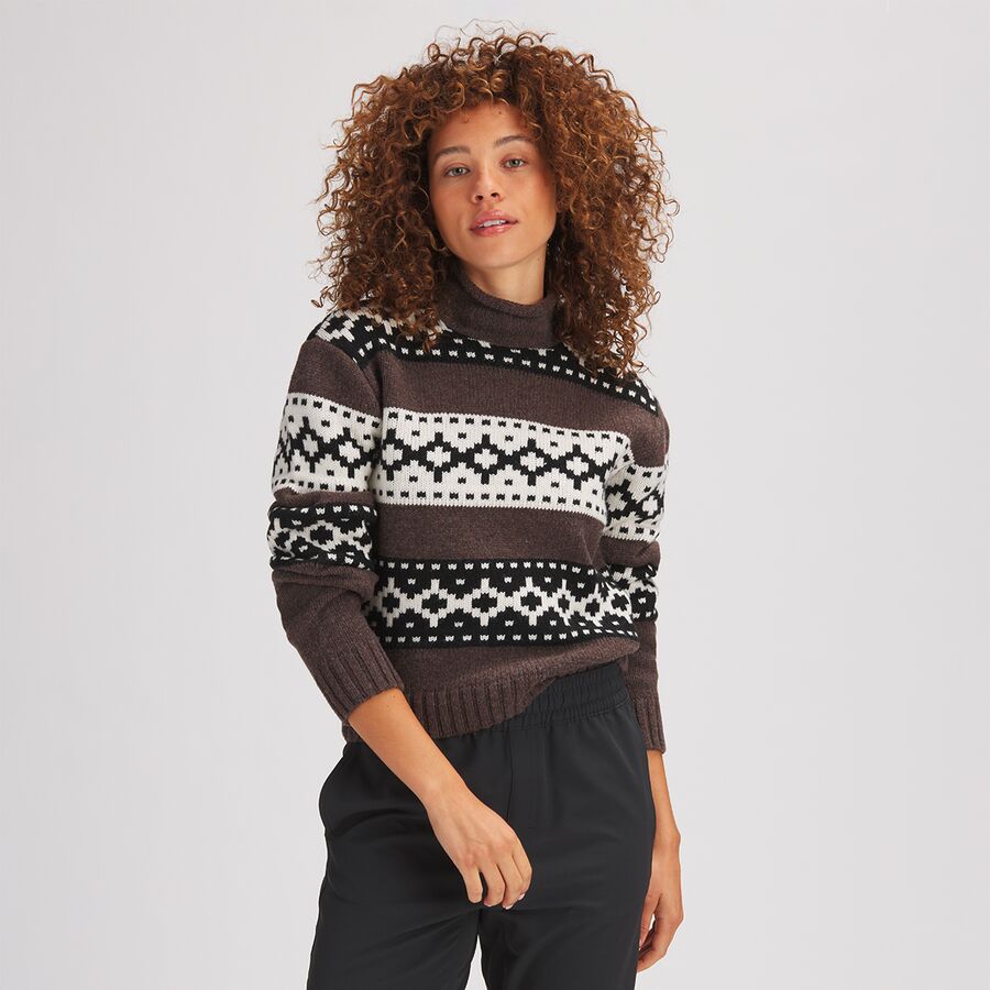 Merino Wool + Organic Cotton Intarsia Sweater - Women's