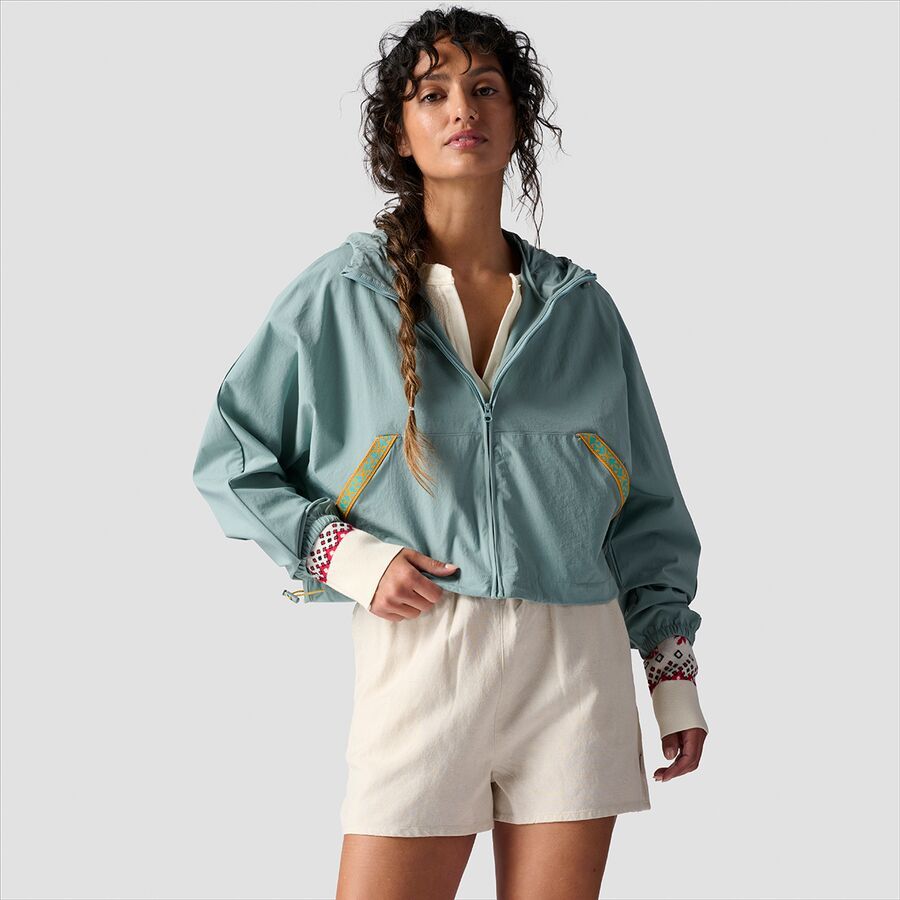 Cropped Full Zip Hooded Jacket - Women's