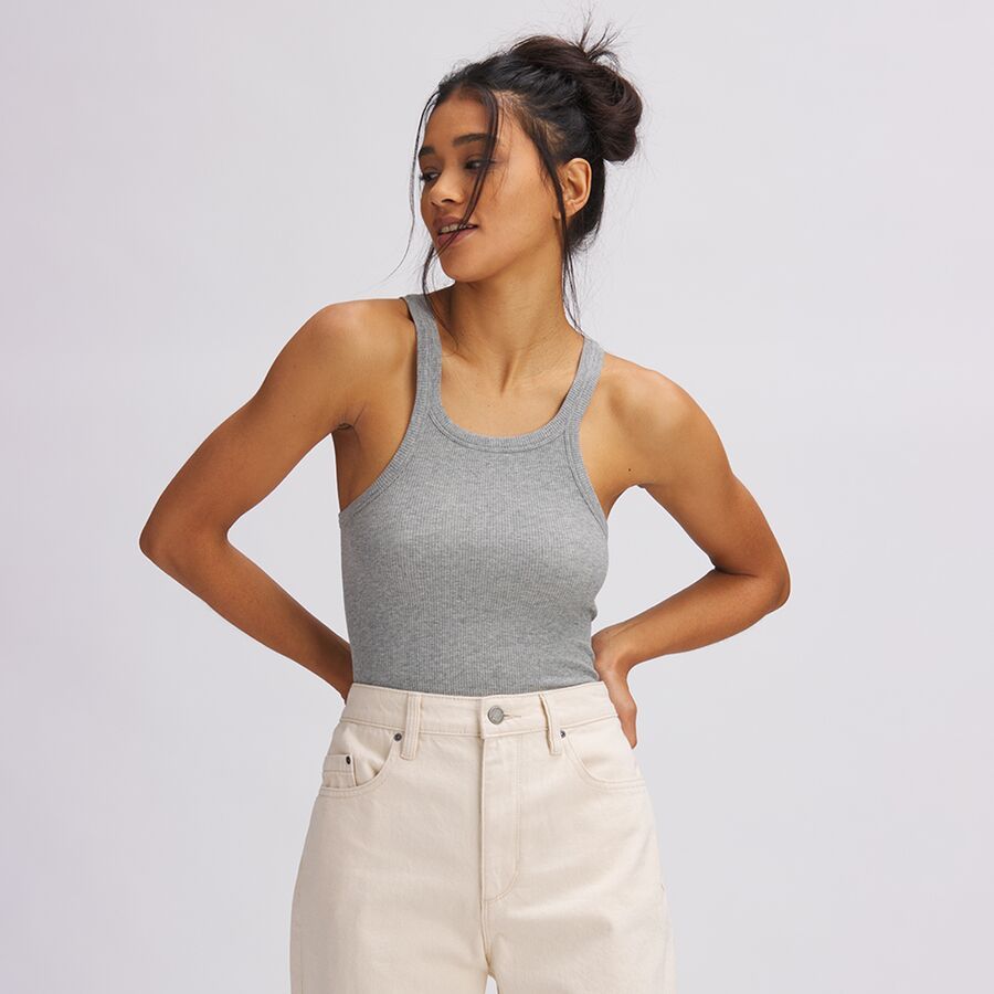 Scoop Neck Crop Tank Top - Women's