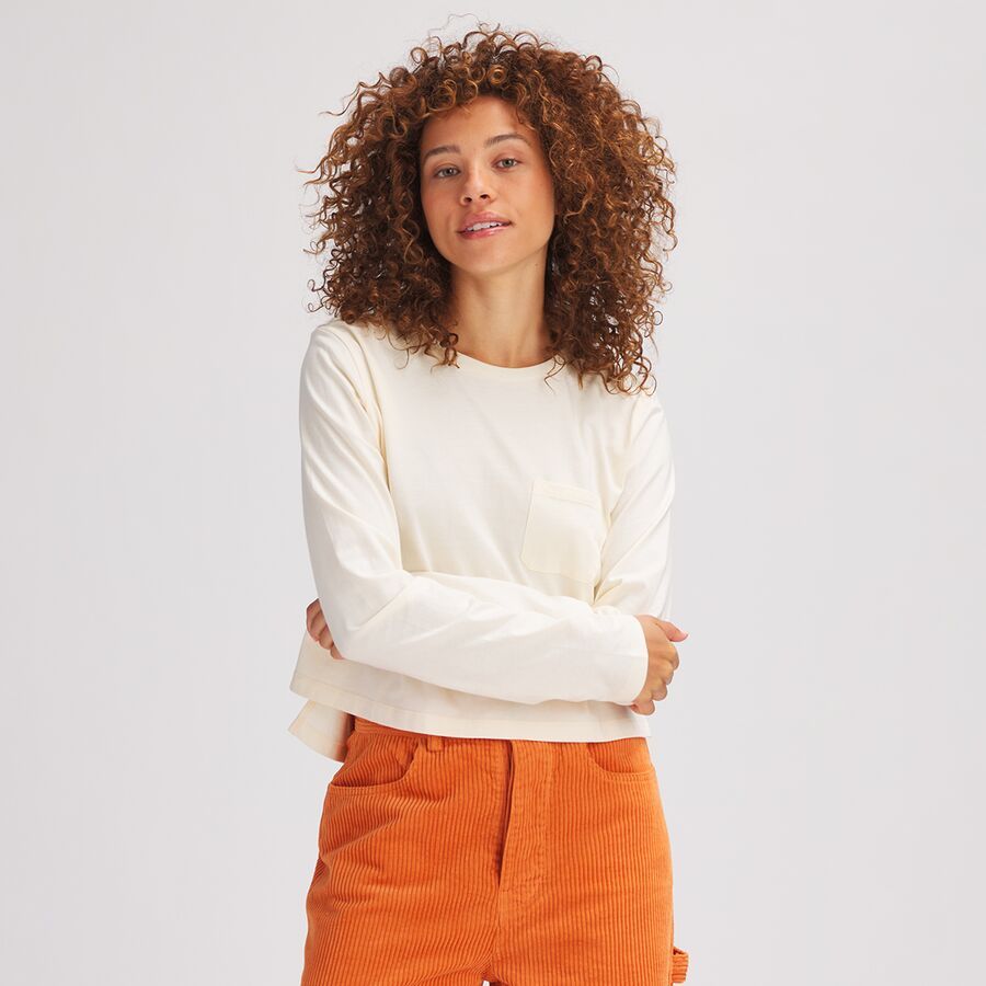 Cropped Pocket Crew Top - Women's