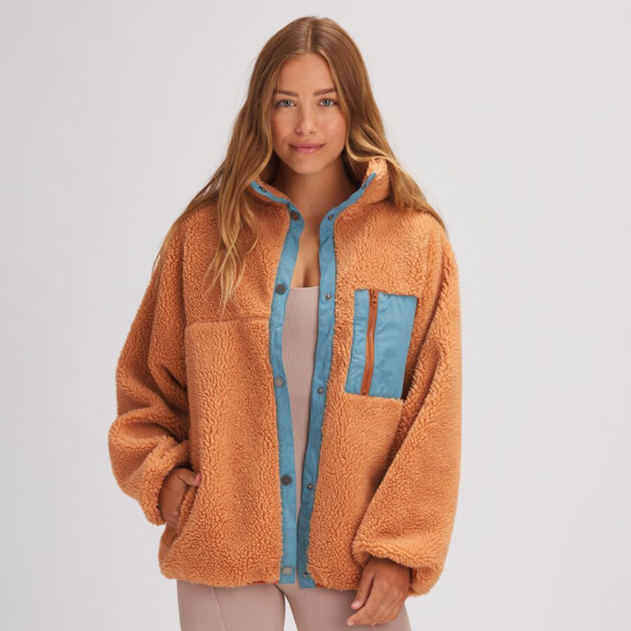 Mixed Fabric Sherpa Jacket - Women's