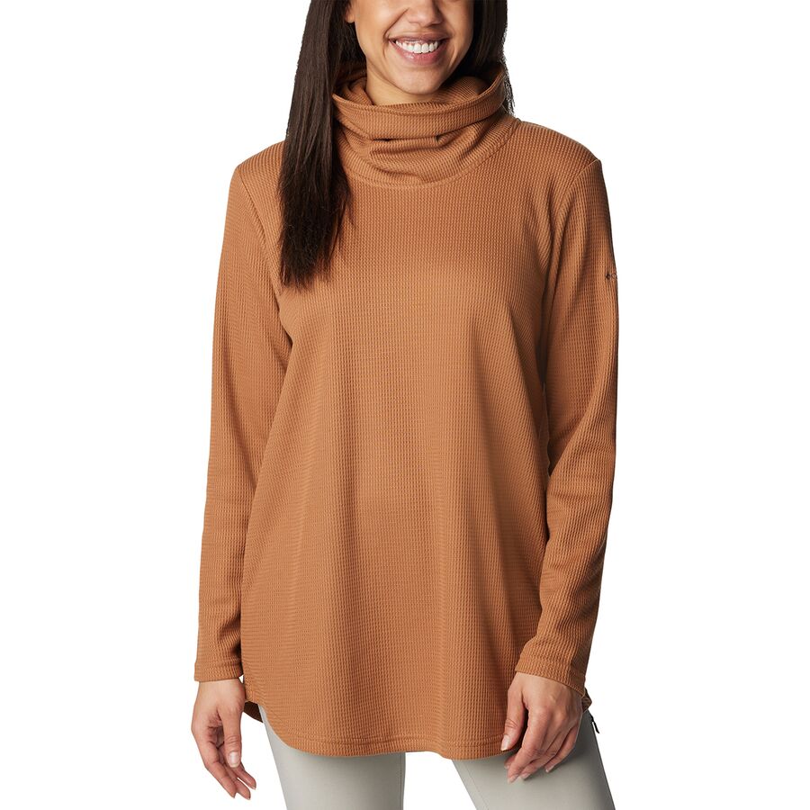 Holly Hideaway Waffle Cowl Neck Pullover - Women's