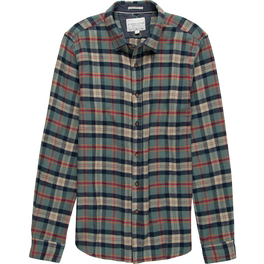 Teal Plaid Flannel Button-Down Shirt - Men's