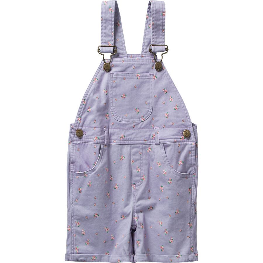 Floral Lilac Short Overalls - Kids'