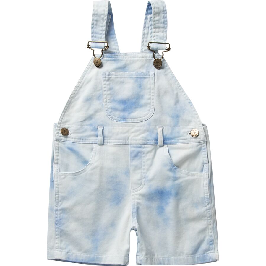 Tie Dye Blue Short Overalls - Infants'