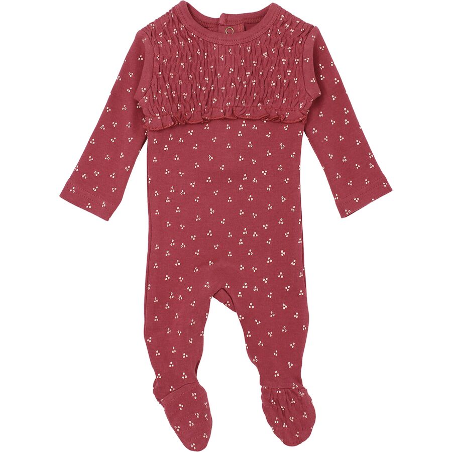 Organic Smocked Footed Bodysuit - Infants'
