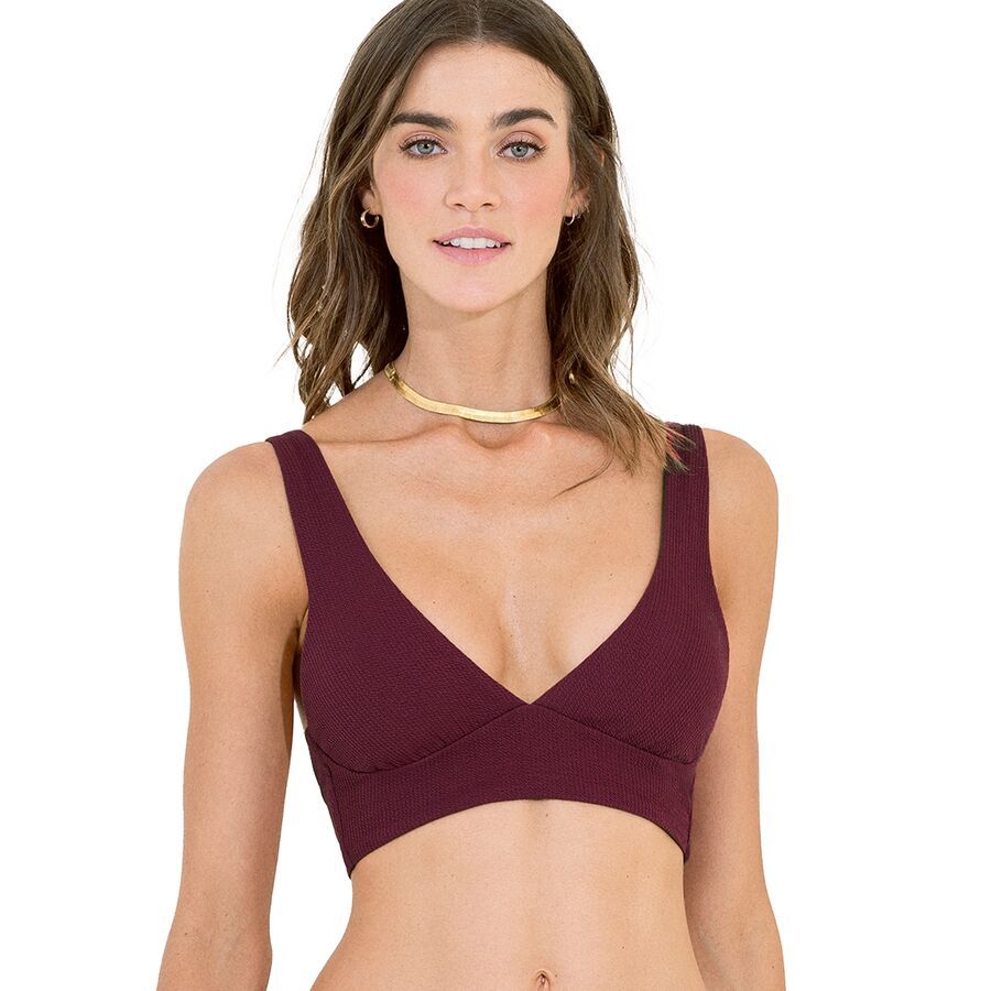 Pinot Red Patricia Long Line Triangle Bikini Top - Women's