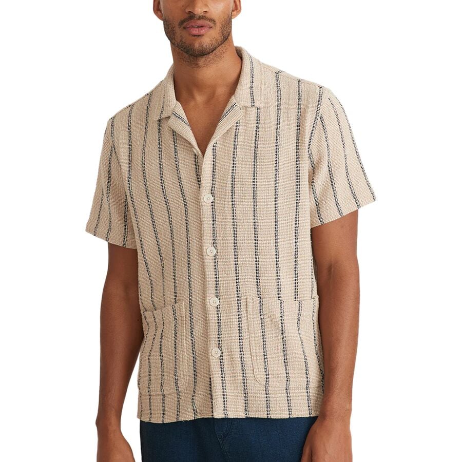 Open Weave Stripe Camp Shirt - Men's