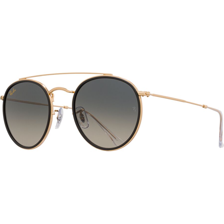 Round Double Bridge Legend Gold Sunglasses