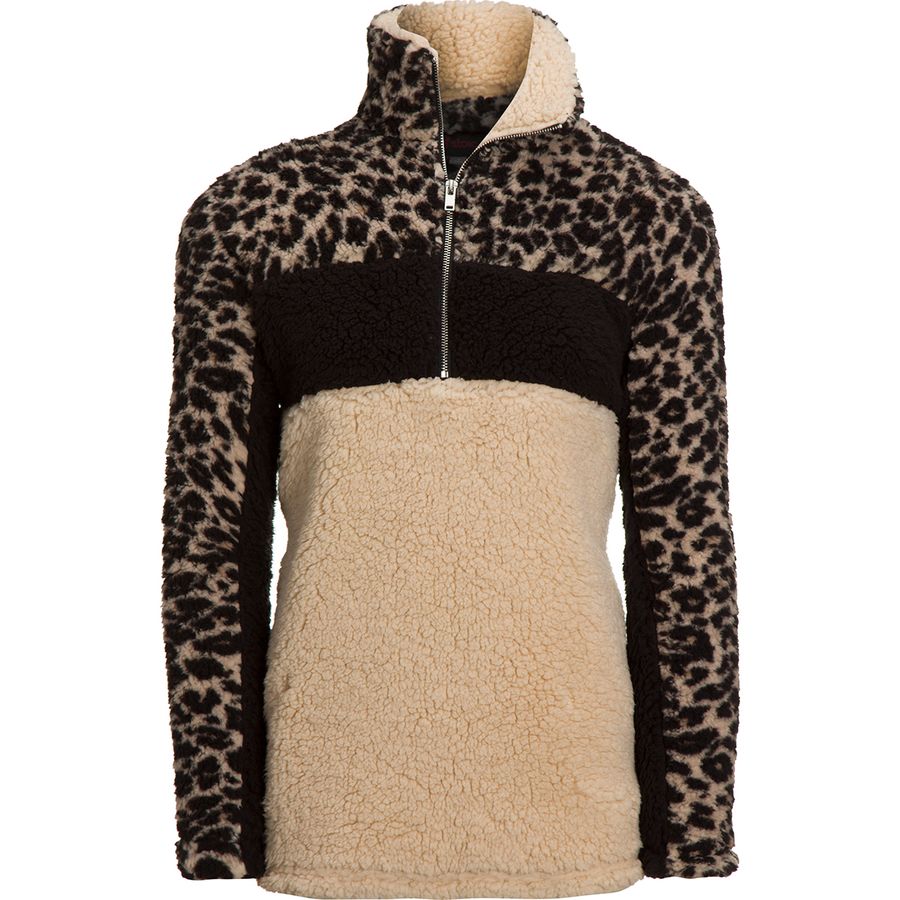 Leopard Print 1/4-Zip Pullover - Women's