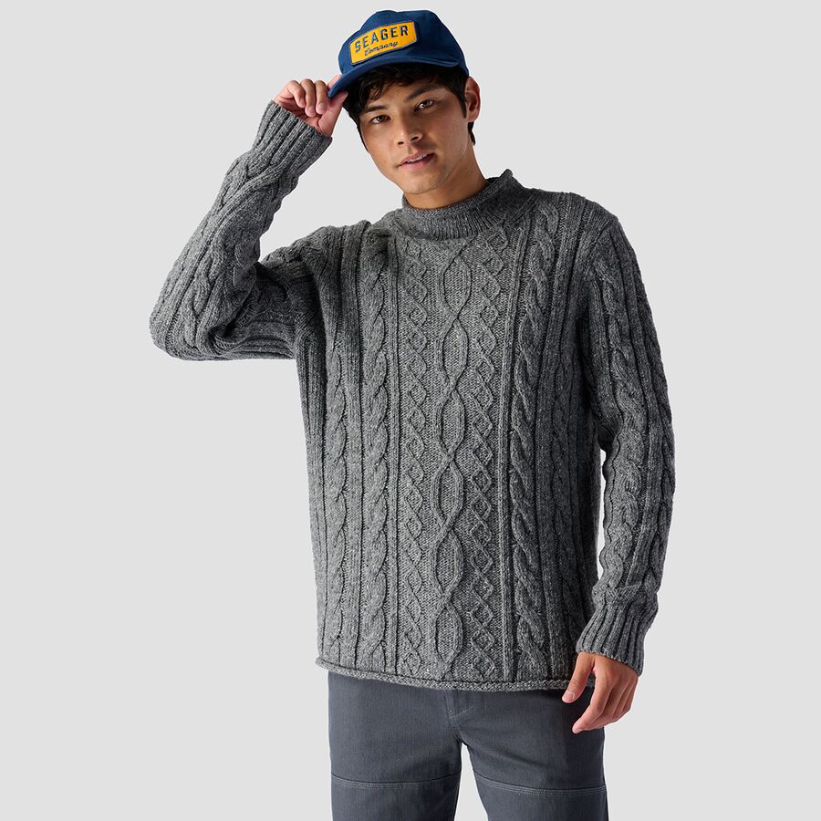 Cableknit Roll Neck Sweater - Men's