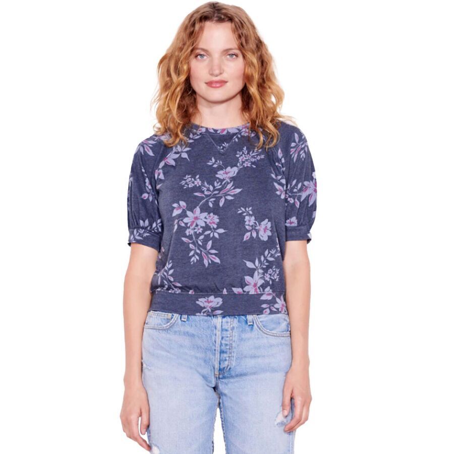Dark Floral Raglan Top - Women's