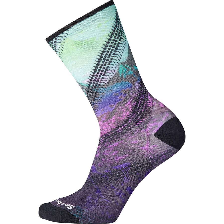 Cycle Zero Cushion Mountain Print Crew Sock - Women's