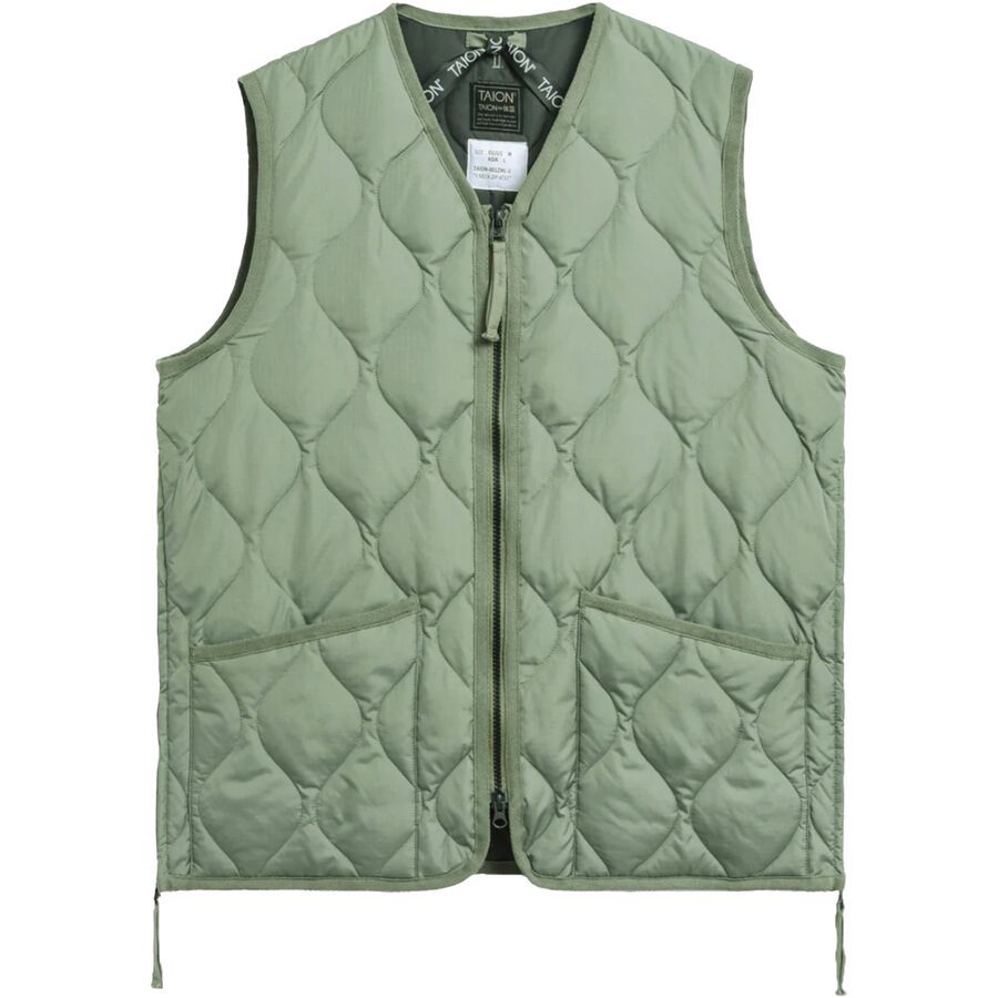 Military Zip V-Neck Down Vest - Women's