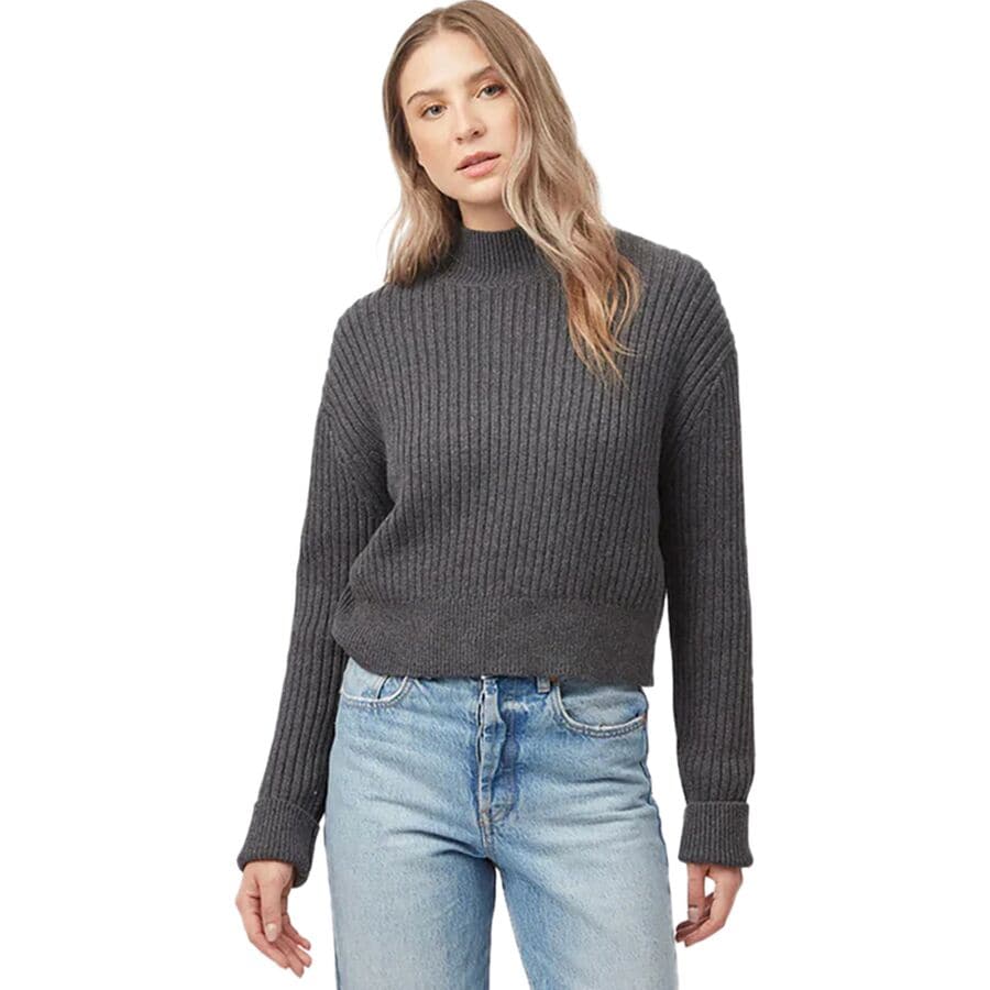 Highline Rib Cropped Mock Neck Sweater - Women's