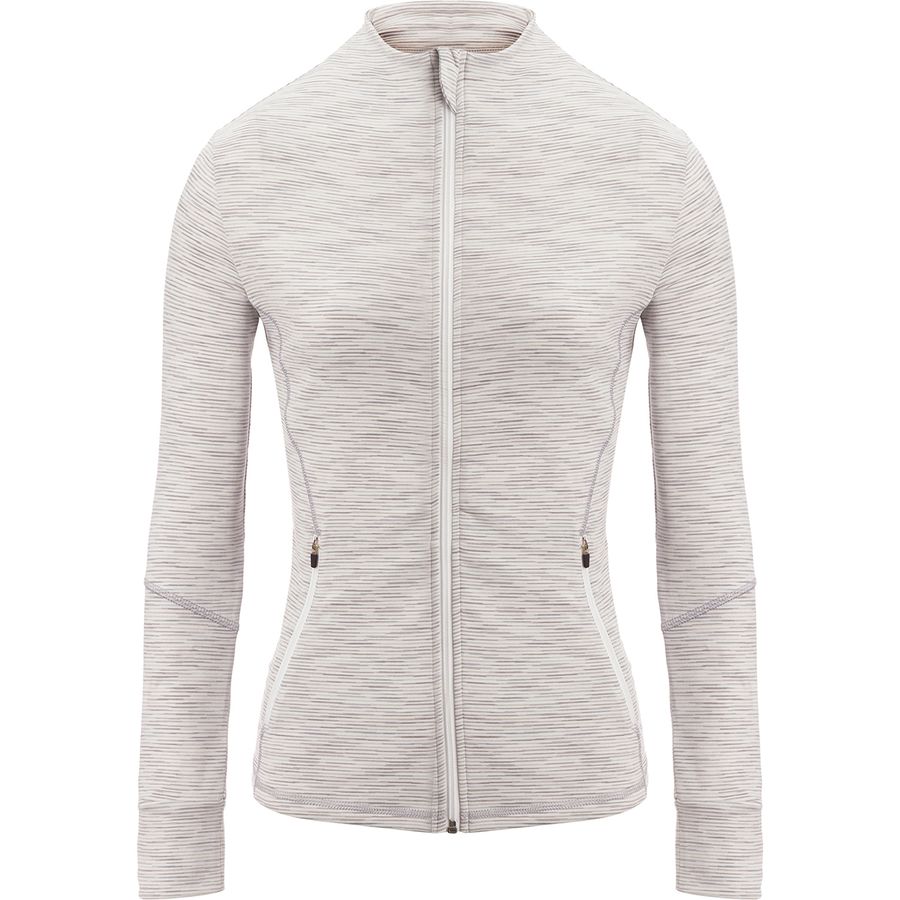 Aura Women's Space-Dyed Full-Zip Pullover - Long Sleeve With Thumbholes & Performance Mesh