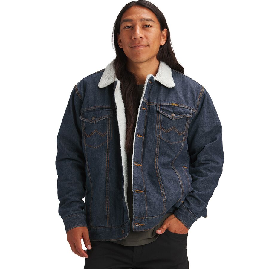 Western Styled Sherpa Lined Denim Jacket - Men's
