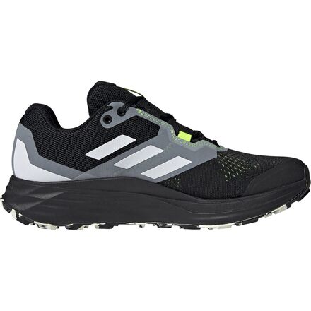 Adidas Outdoor - Terrex Two Flow Trail Running Shoe - Men's - Core Black/Crystal White/Solar Yellow