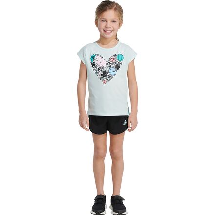 Adidas - Graphic T-Shirt Mesh Short Set - Girls' - Ice Mint