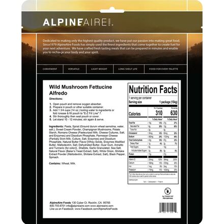 AlpineAire - Wild Mushroom Fettuccine Alfredo