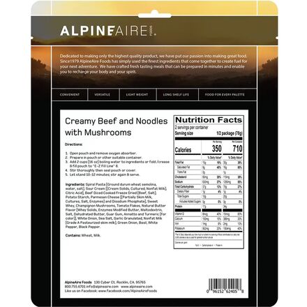 AlpineAire - Creamy Beef & Noodles with Mushrooms
