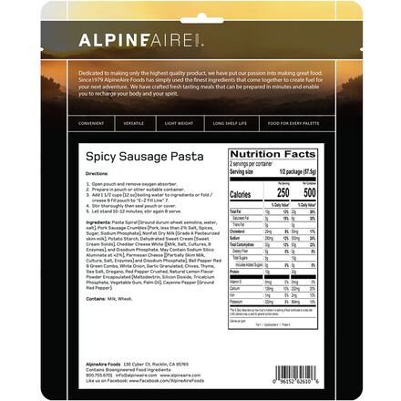 AlpineAire - Spicy Sausage Pasta