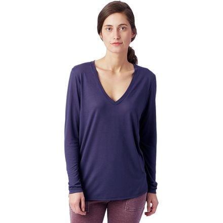 Alternative Apparel - Slinky V-Neck Long-Sleeve Shirt - Women's