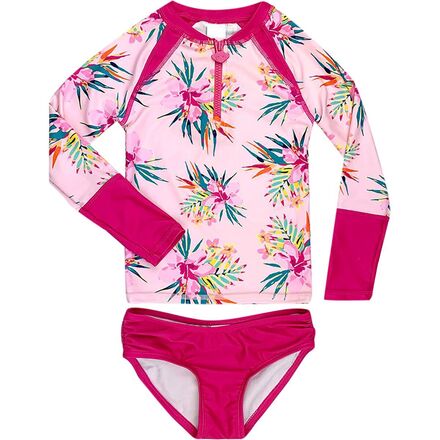 Appaman - Long-Sleeve Rash Guard Swimset - Toddler Girls' - Tropical Hibiscus