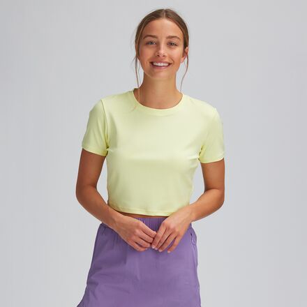 Backcountry - Rib Short-Sleeve Crop Crew Top - Past Season - Women's - Royal Fern