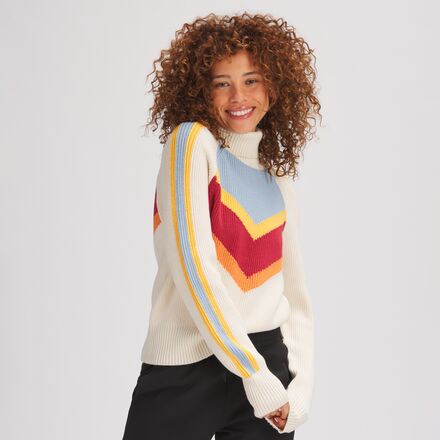 Backcountry - Rib Turtleneck Color Block Sweater - Women's - Bright Combo