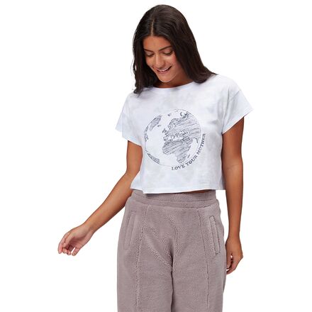 Basin and Range - Short-Sleeve Crewneck Boxy Graphic T-Shirt - Women's - Dawn Blue/Snow White