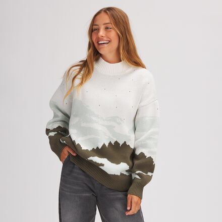 Basin and Range - Jacquard Mockneck Sweater - Women's - Cream/Neutral