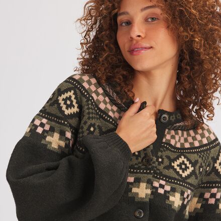 Basin and Range - Diamond Fair Isle Crewneck Cardigan - Women's