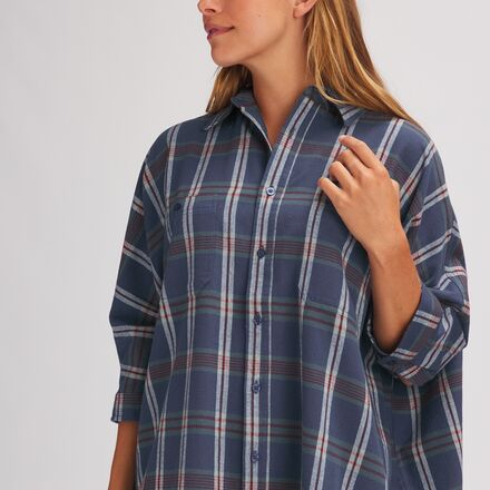 Basin and Range - Plaid Flannel Shirt Dress - Women's