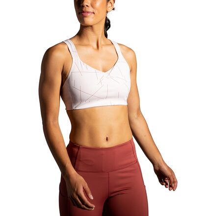 Brooks - Drive Convertible Sports Bra - Women's - Rosewater Geo Print