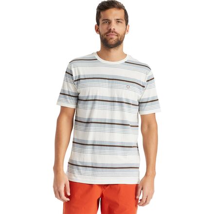 Brixton - Hilt Shield Short-Sleeve Knit T-Shirt - Men's - Off White/Haze/Deep Brown