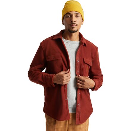 Brixton - Bowery Artic Stretch Fleece Shirt - Men's - Dark Brick